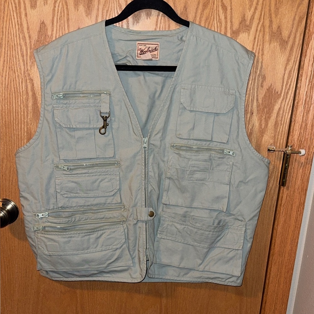 Vintage Woolrich Men's Large Cotton Multi-Pocket Outdoor Fishing Vest